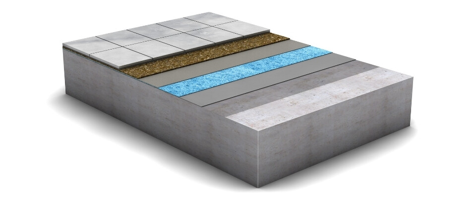 Systemaufbau MC-DUR TopSpeed flex plus + Fliesenbelag