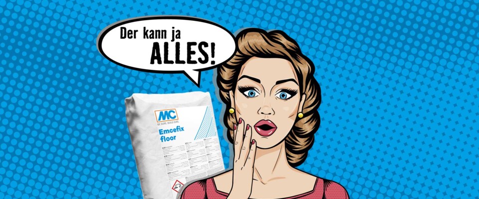 Emcefix floor Packshot mit Spruch "Der kann ja alles!"