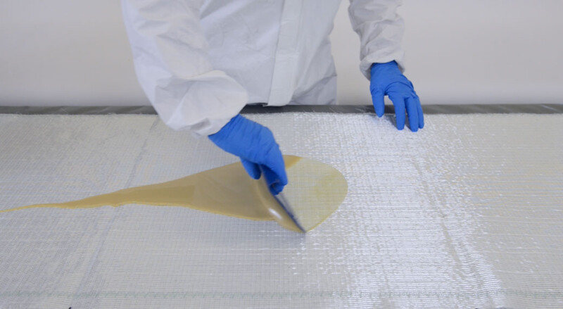 Laminieren der Glasfasermatte