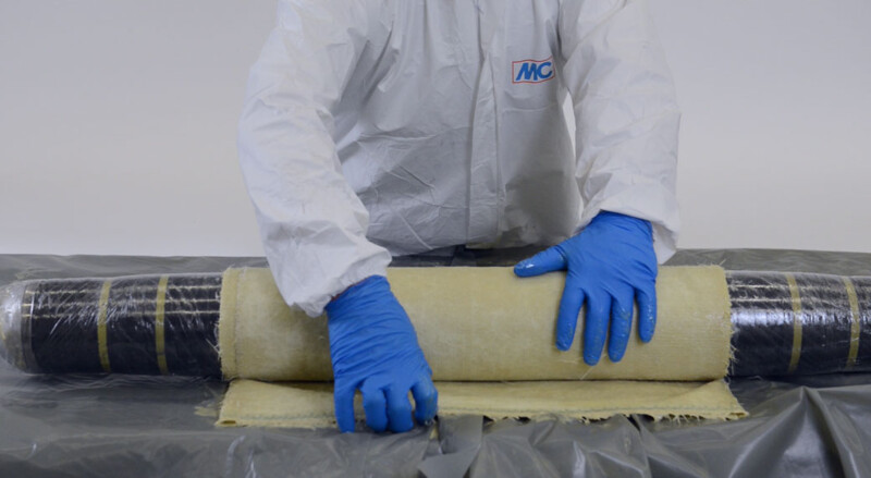 Aufwickeln des Laminates auf den Packer