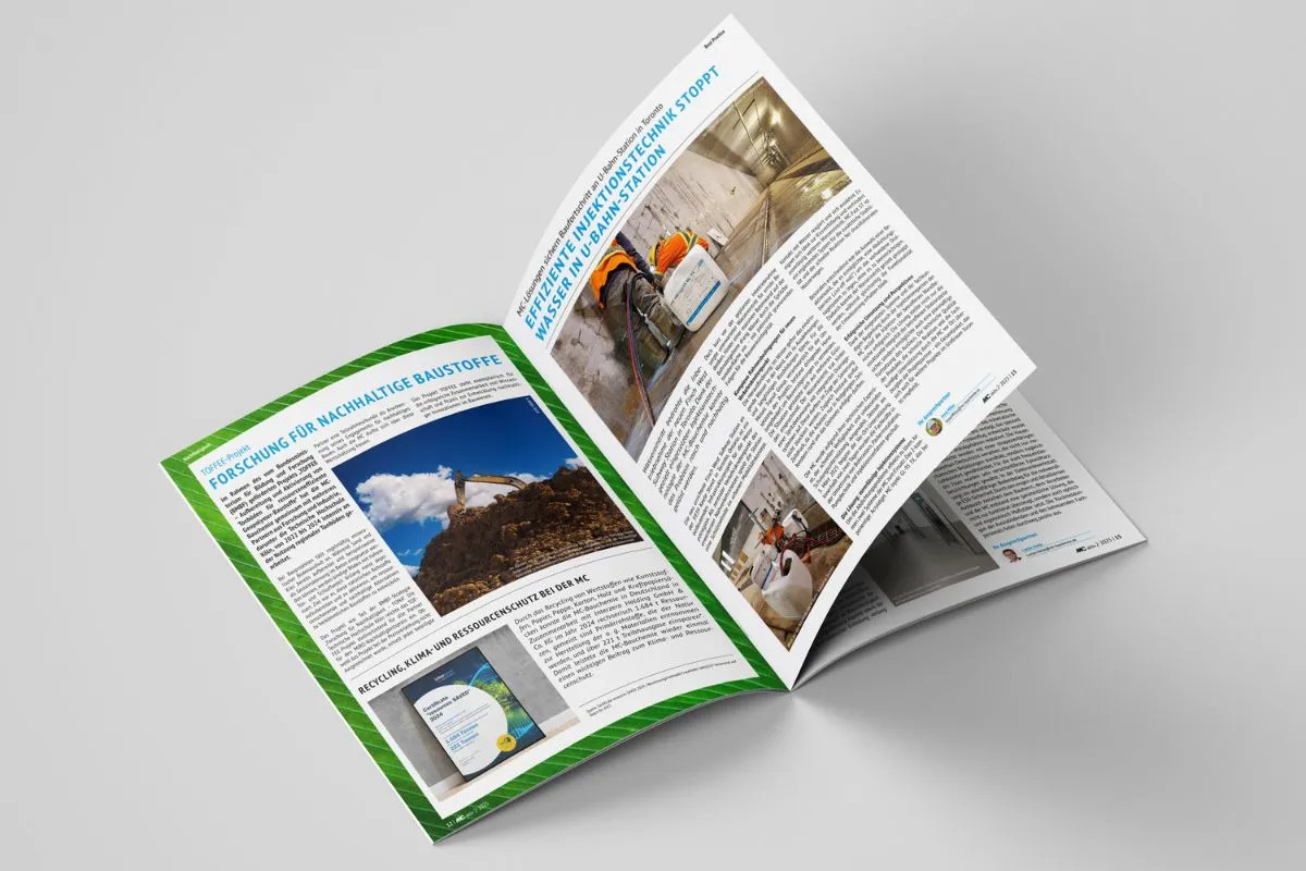 Doppelseite Nachhaltigkeit und Best Practice aus der aktuellen Ausgabe der MC aktiv