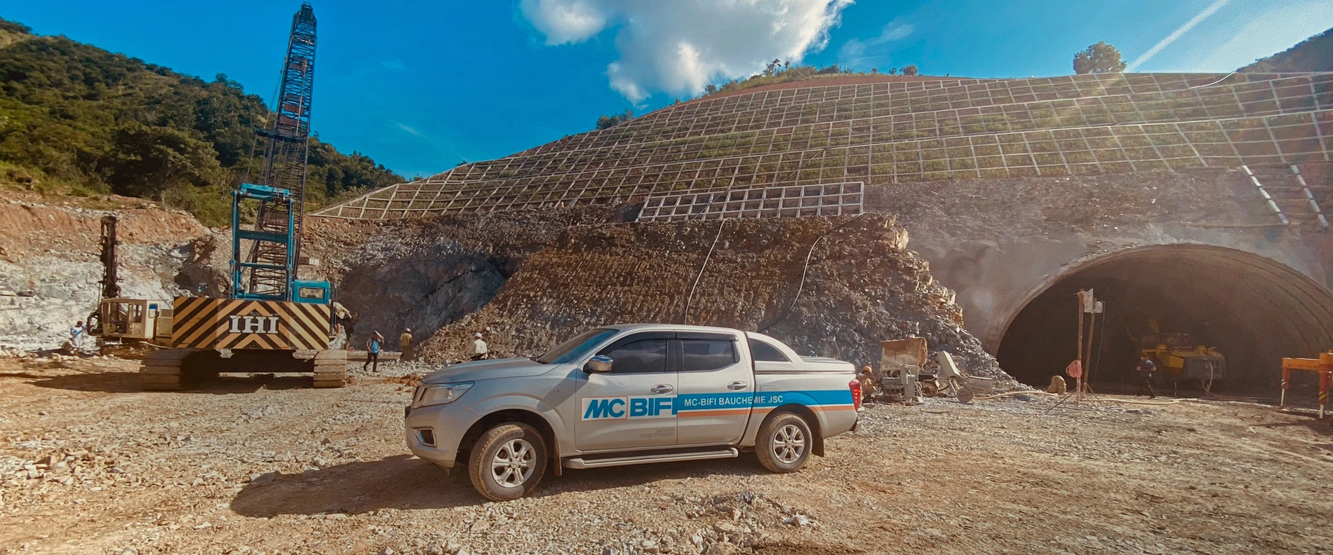 Blick auf die Baustelle des Tunnels in Vietnam