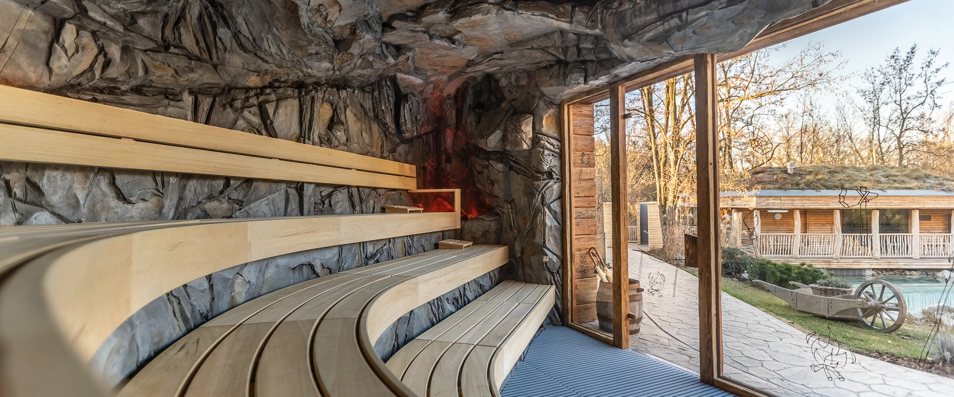 Blick auf die aufgewertete Saunawelt