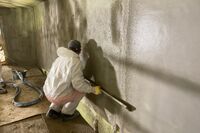 Nivellierungsprozess der Wand