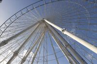 Blick auf das Riesenrad im Fort Fun 