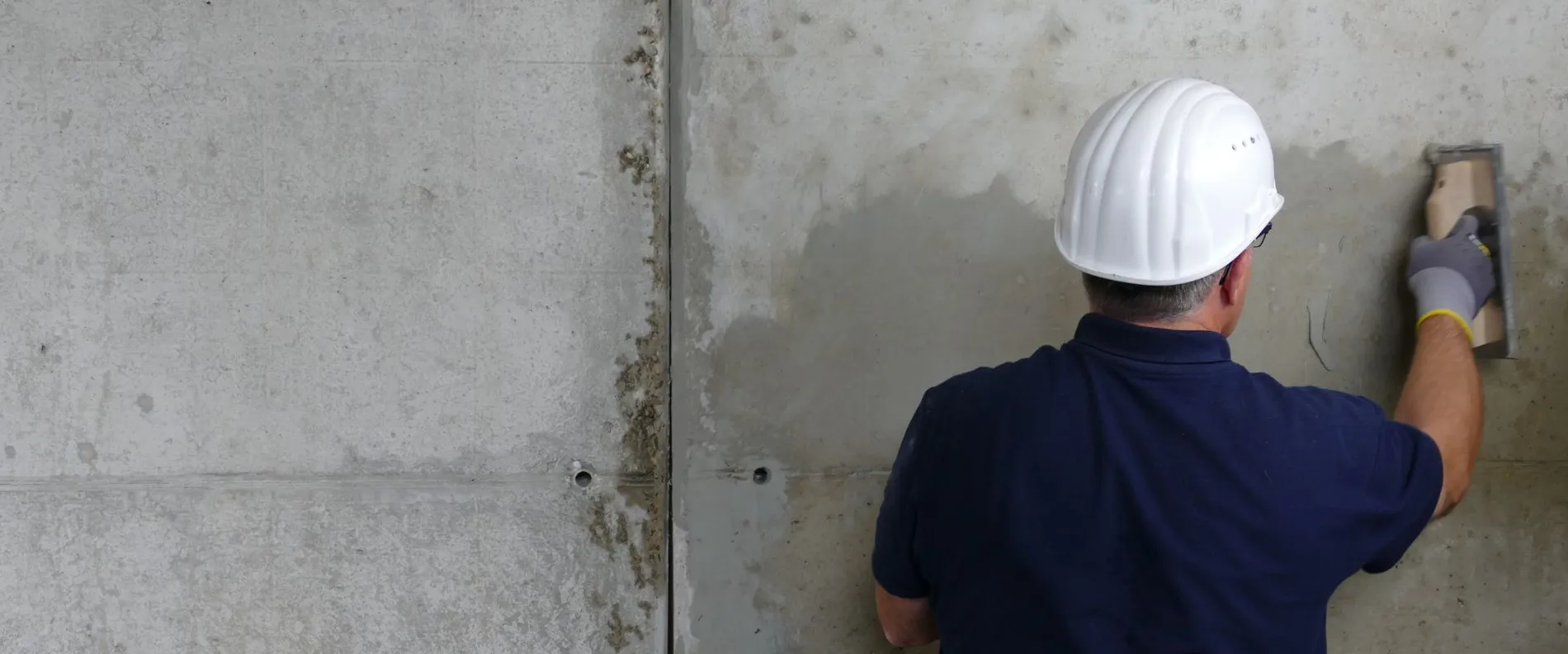Nachhaltige Betonspachtel von MC in der Verarbeitung