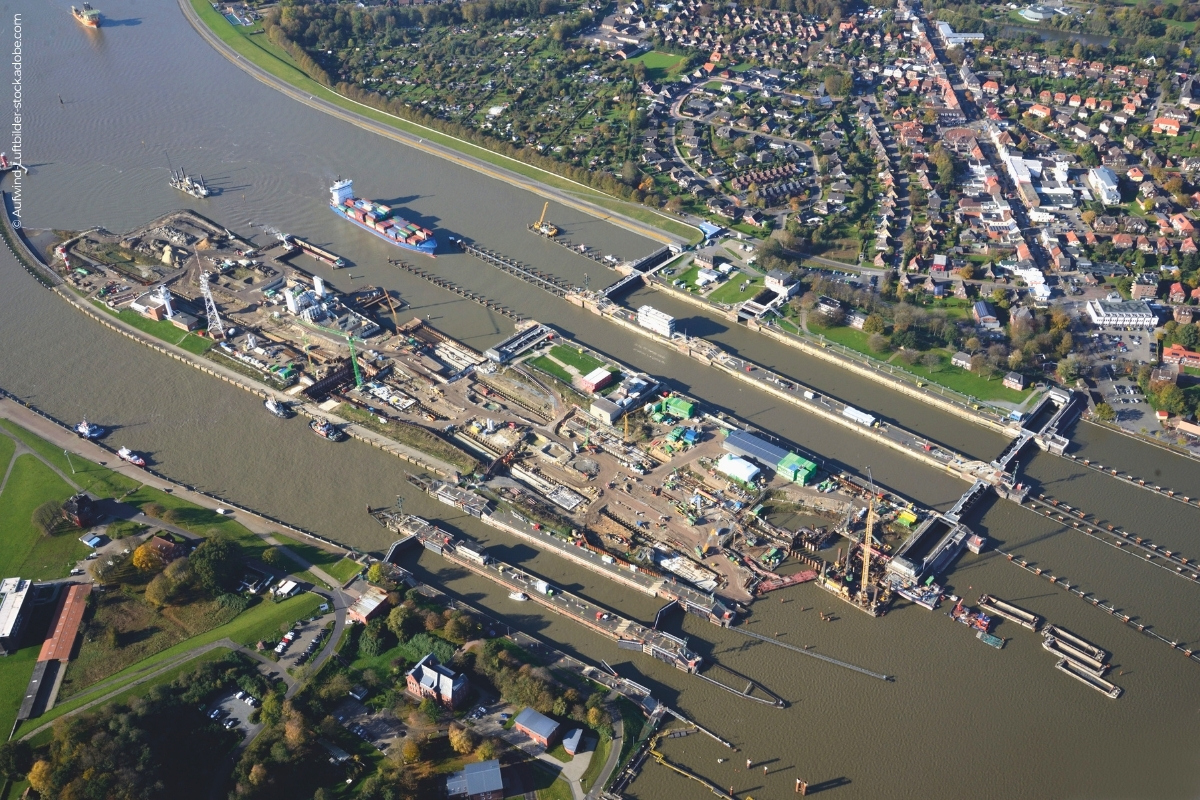 Der Bau der fünften Schleusekammer in Brunsbüttel
