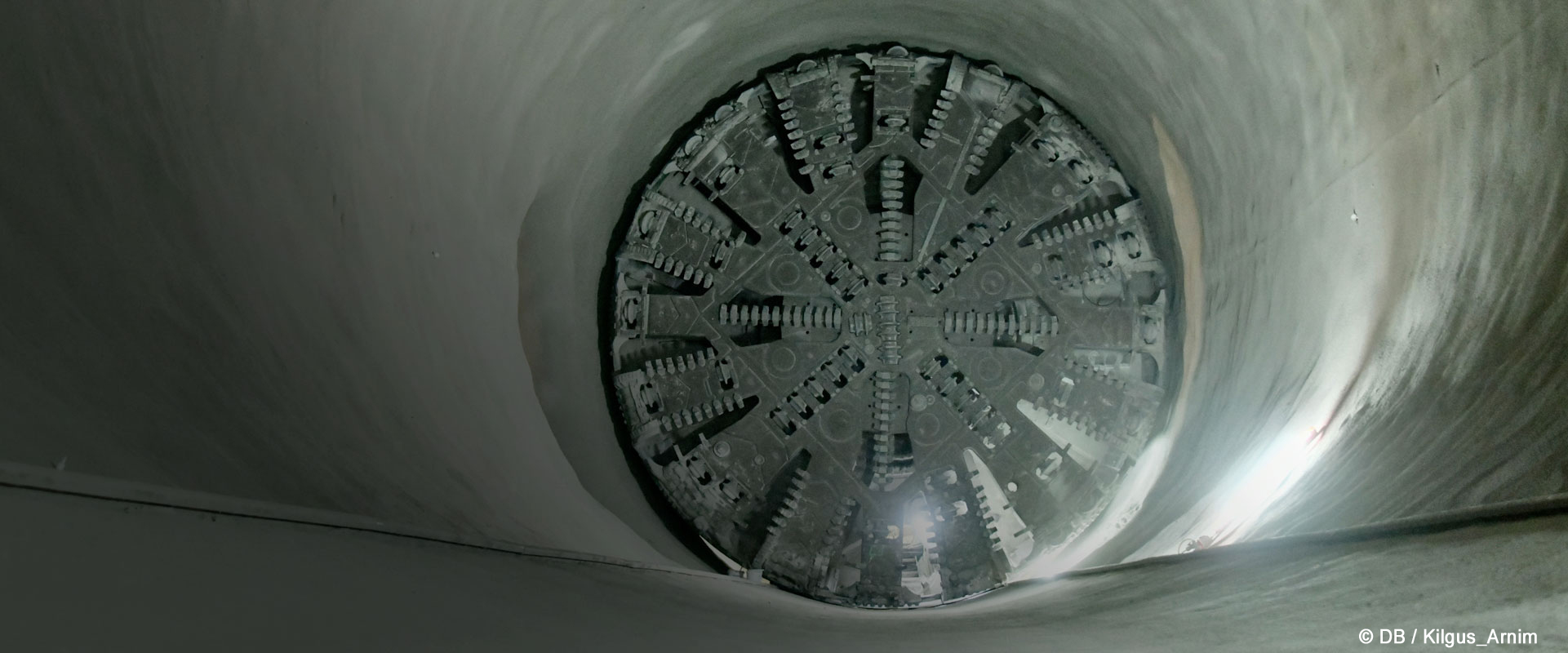 Tunnelvortriebsmaschine in Wendekaverne im Fildertunnel. Foto: DB / Arnim Kilgus
