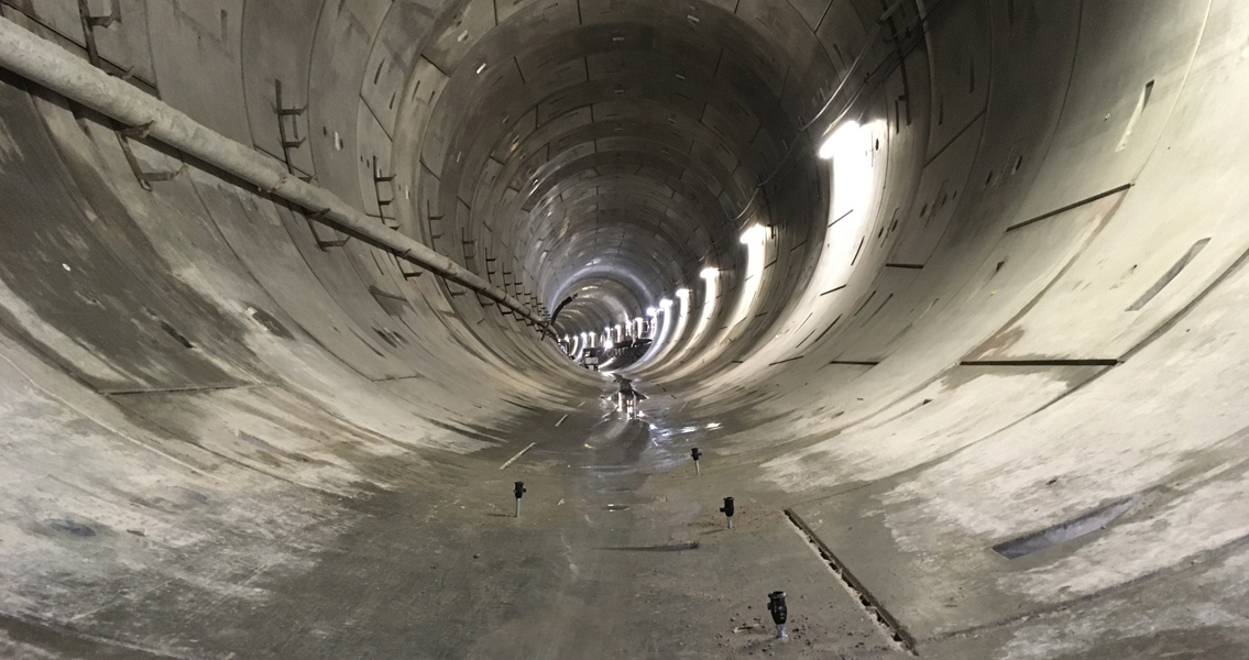 Blick in den Tunnel des Tunnelbauprojekts Sydhavn/M4 in Kopenhagen