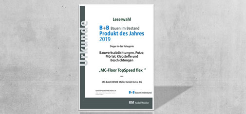 Auszeichnung der Zeitschrift ‚B+B Bauen für das Produkt des Jahres 2019.